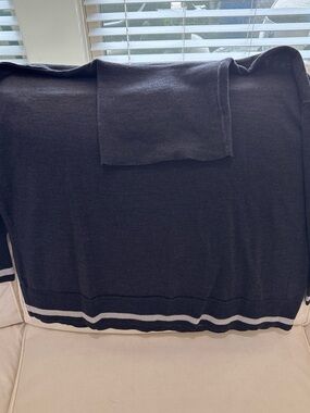 Celtic & Co. extra fine turtleneck wool sweater with Contrast Stripe